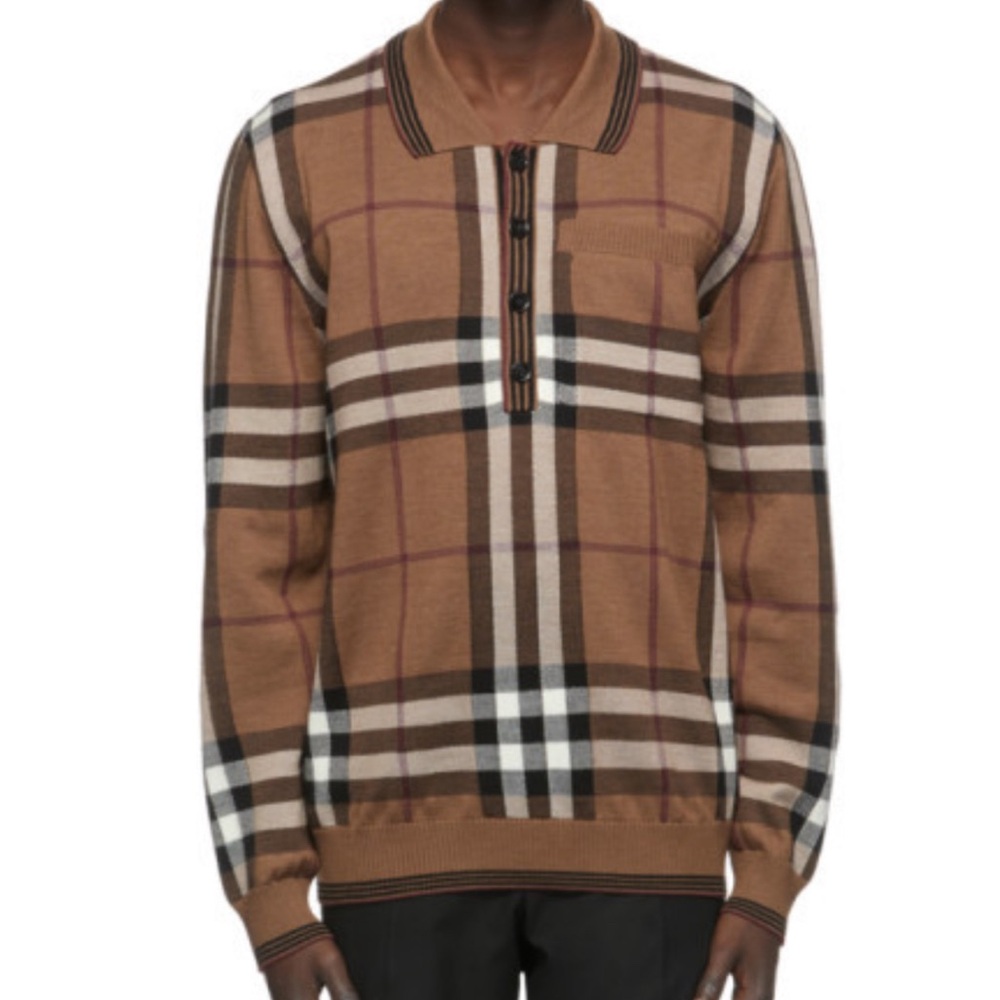 Burberry Brown Plaid Men's Sweater
